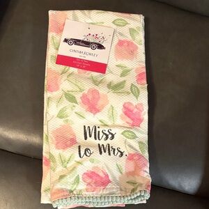 Cynthia Rowley Pink and Green Floral Towel